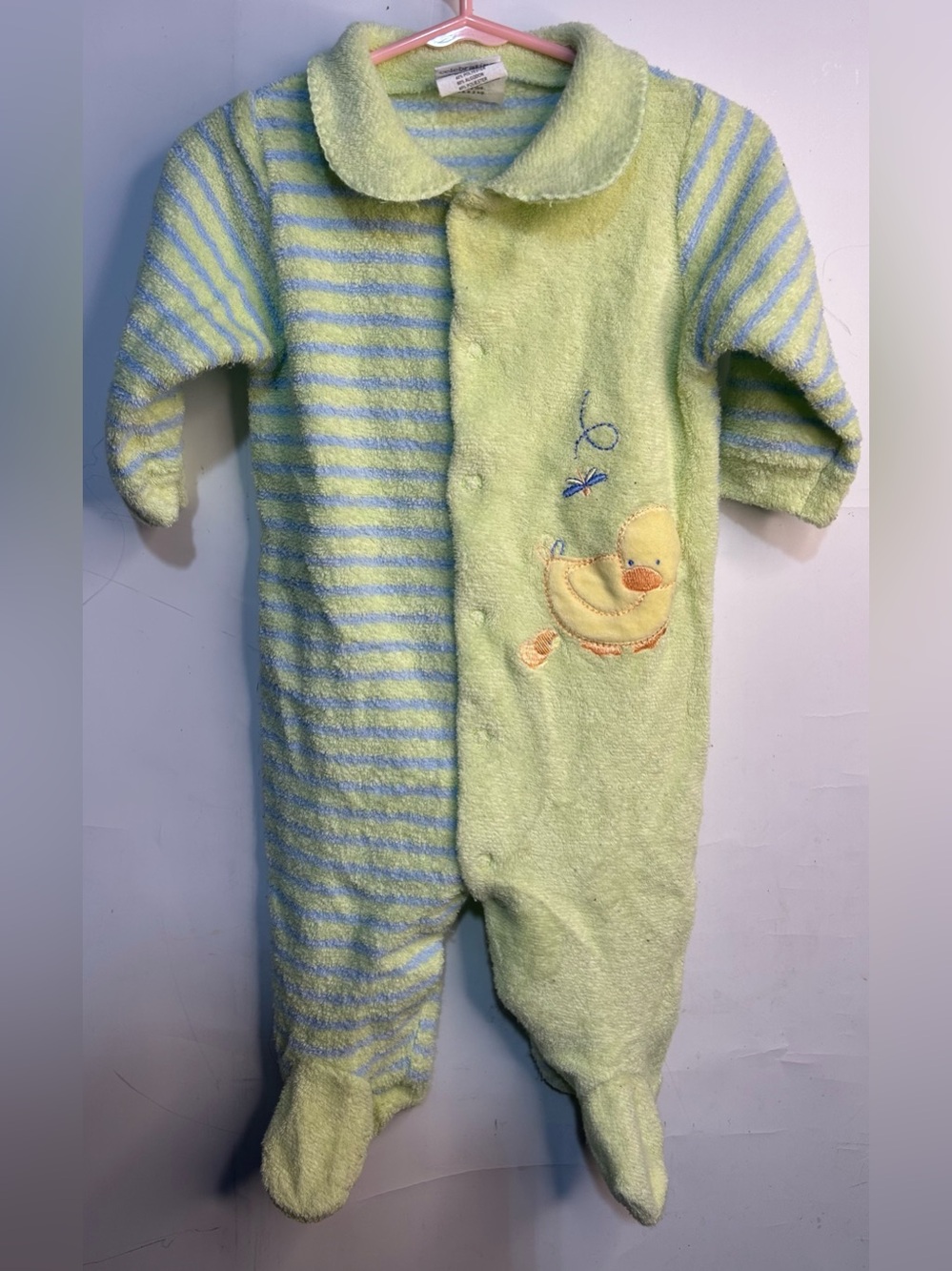 Vintage Carter's Terry Snap Front Footie Pajama Baby Girls 3-6 Months
